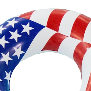 36 in. Inflatable American Flag Swimming Pool Tube Float (10-Pack), Number of People: 1