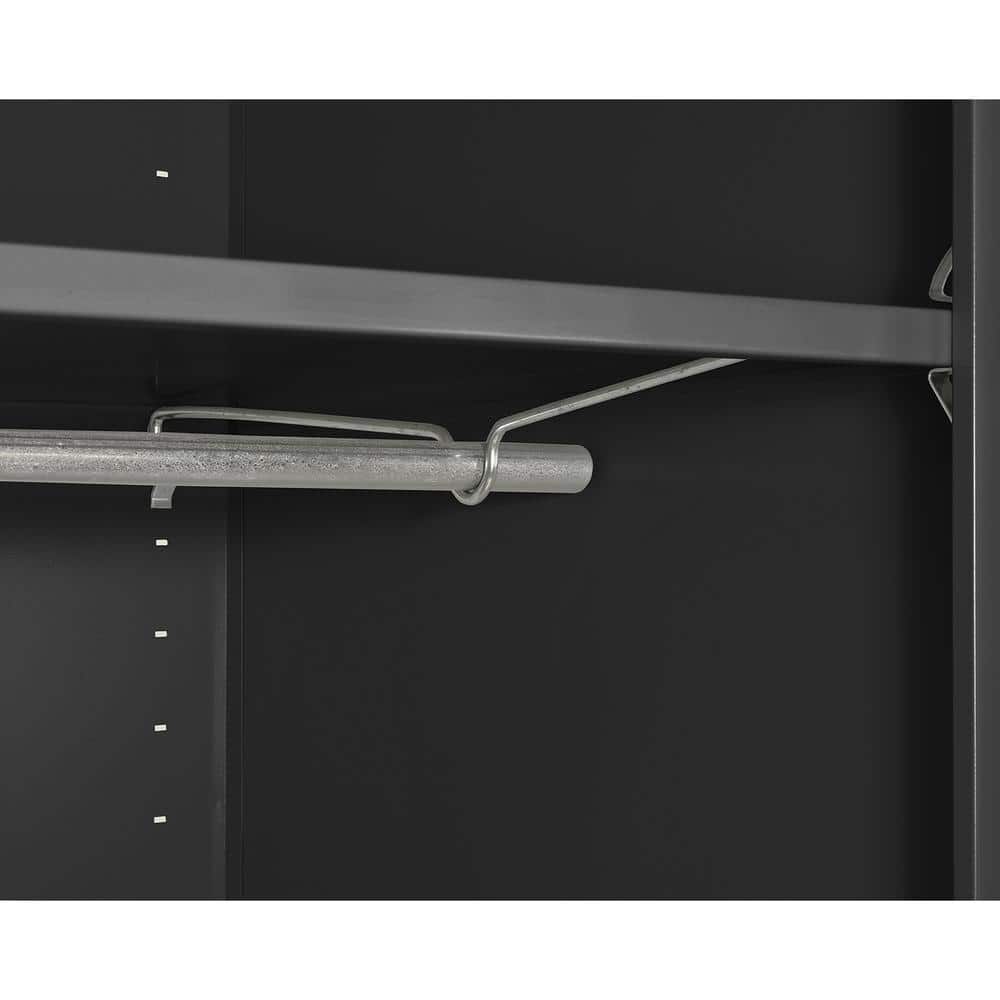Black Steel 72" Heavy-Duty Wardrobe Storage Cabinet