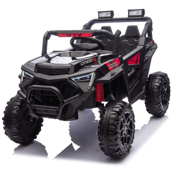 24V 400W Kids Ride On Electric UTV W/Parents Remote Control in Black for Kids Aged 3+
