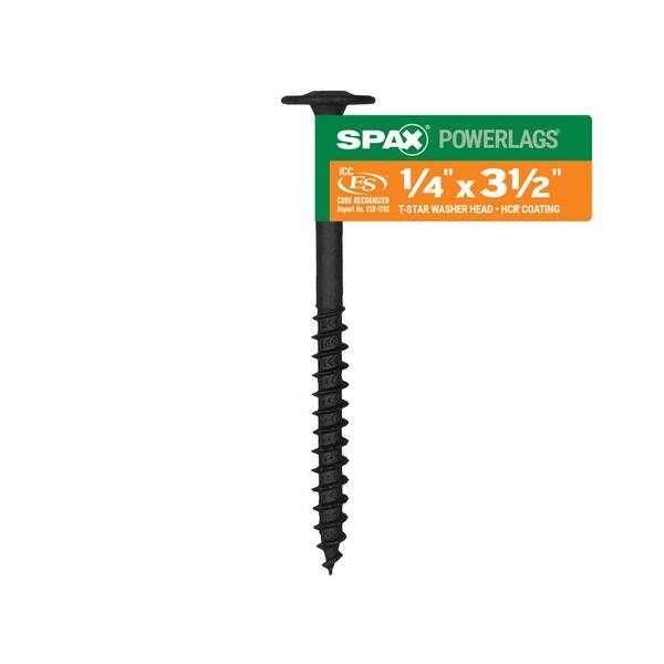 SPAX 1/4 x 31/2 Black Washer Head Lag Screw 1CT 4581820700907 The