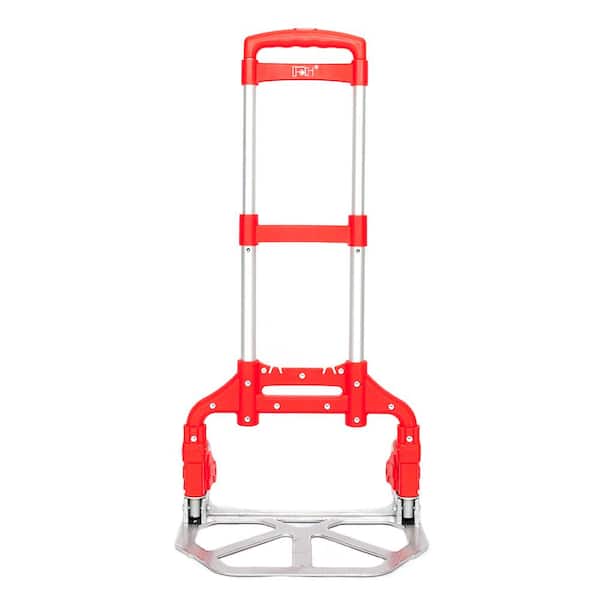 New 170 lbs Luggage Cart Folding Dolly Collapsible Trolley Push Hand Truck Red 