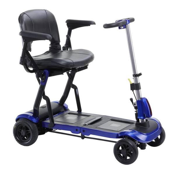 Drive ZooMe Flex Ultra Compact Folding Travel 4-Wheel Scooter in Blue