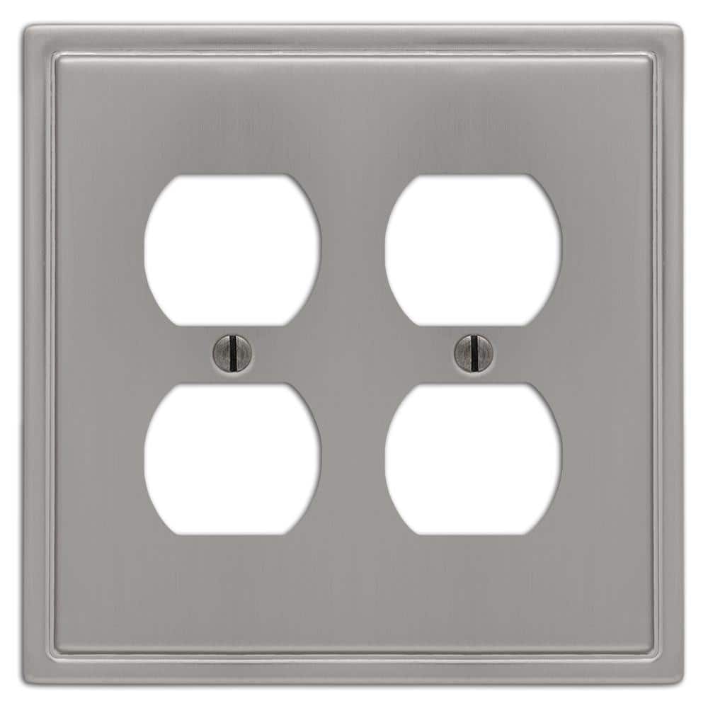 Brushed Nickel Double Duplex Steel Wall Plate