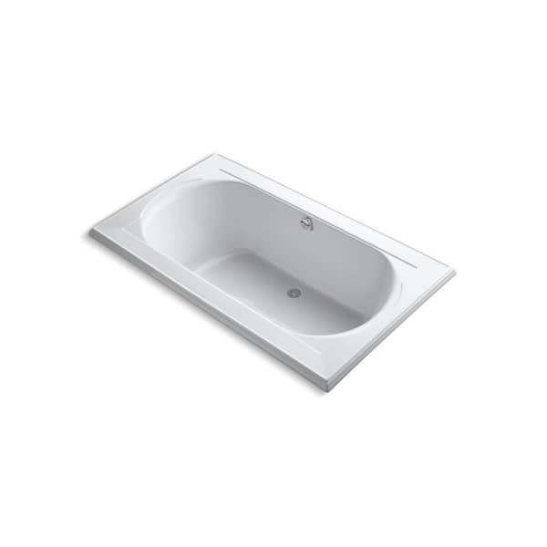 Memoirs 72 in. x 42 in. Rectangular Soaking Bathtub with Center Drain in White