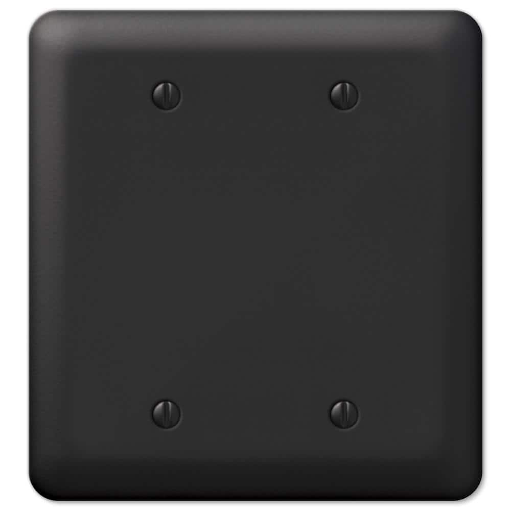 AMERELLE Declan 2 Gang Blank Steel Wall Plate - Black