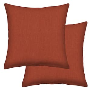 Outdoor Square Toss Pillow Textured Solid Terracotta (Set of 2)