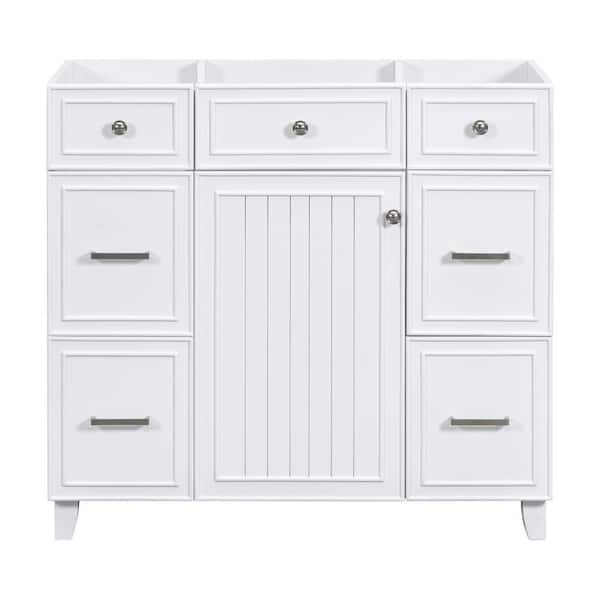 Unbranded 36 in. W x 16.6 in. D x 33 in. H Bath Vanity Cabinet without Top with Soft Closing Door and Drawer in White