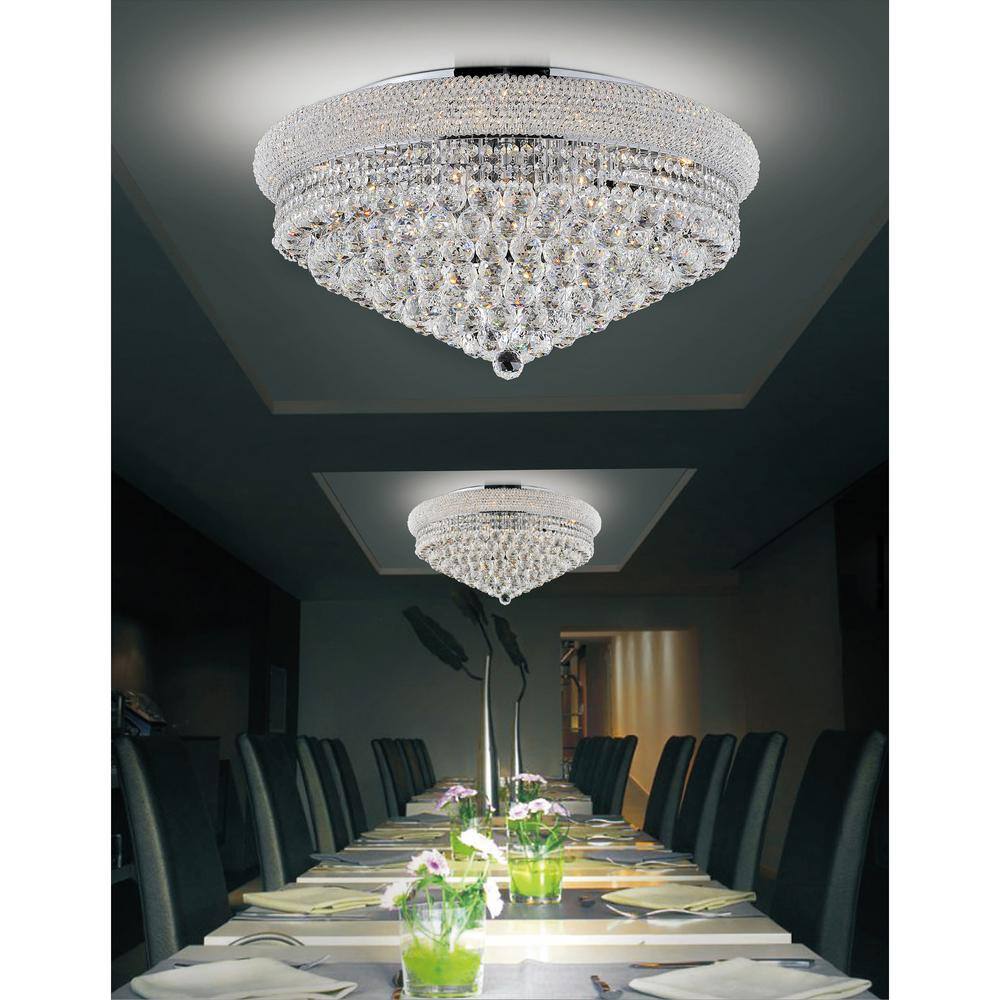 Primo 36" Chrome Flush Mount with Clear Royal Cut Crystals