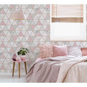 Geometric - Pink - Wallpaper - Home Decor - The Home Depot