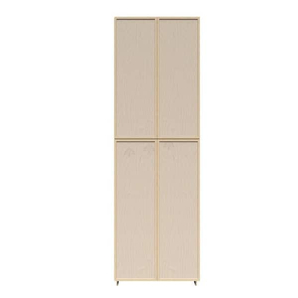 Slim Shaker Assembled 30 in. W x 84 in. H x 27 in. D Pantry Kitchen Cabinet in Natural Wood