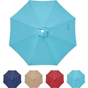 9 ft. Patio Umbrella Replacement Canopy Outdoor Market Umbrella Replacement Top Cover in Blue