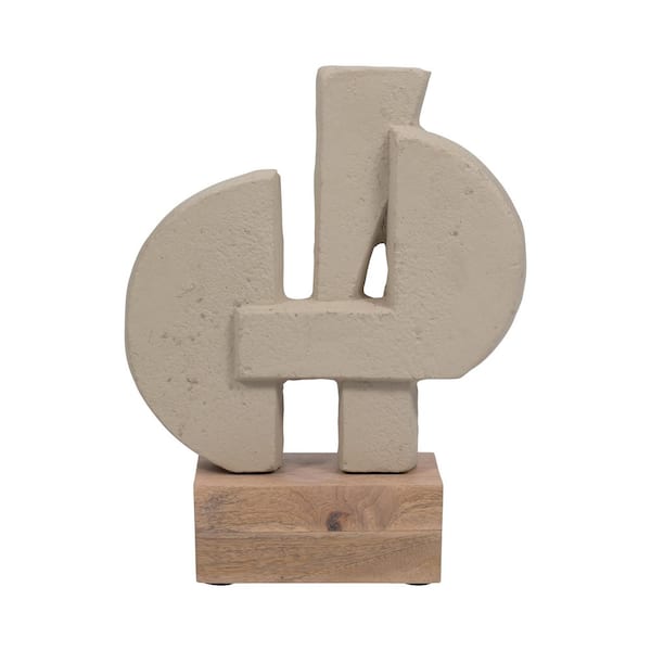 Liv & Skye Ivory 10 in. x 13 in. Ceramic Table Sculpture