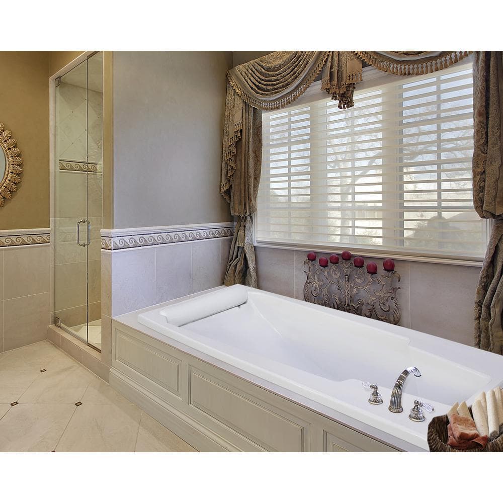 White Acrylic 74'' x 42'' Drop-In Soaking Bathtub