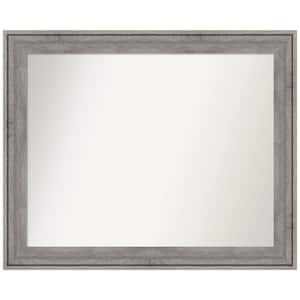 Regis Barnwood Grey 32.5 in. W x 26.5 in. H Rectangle Non-Beveled Wood Framed Wall Mirror in Gray