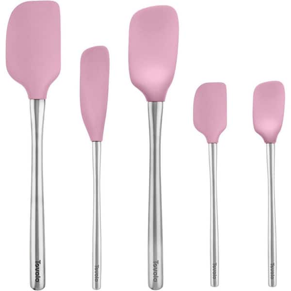 Flex-Core Stainless Steel Spatula Set, Pink Sorbet, 5-Piece