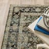 AVERLEY HOME Athena Green/Brown 5 ft. x 7 ft. Distressed Border Area Rug  004213 - The Home Depot