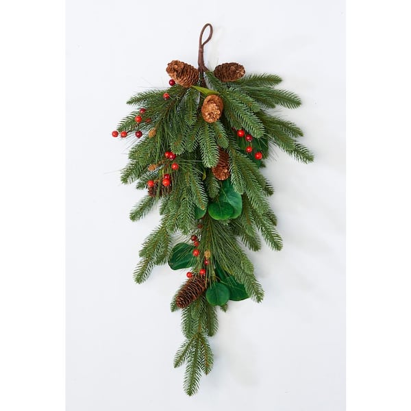 Unbranded 30 in. Spruce with Pine Cone Berry Artificial Christmas Swag