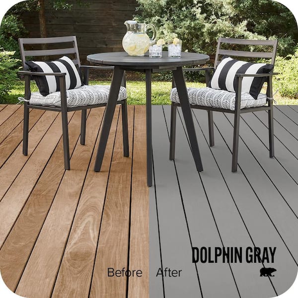 5 gal. #HDC-NT-10A Dolphin Gray Solid Color Waterproofing Exterior Wood Stain and Sealer