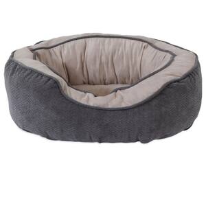 ALEKO Soft Ribbed Collapsible Pet Bed Dome with Removable Pillow 17 x 14 Cream 