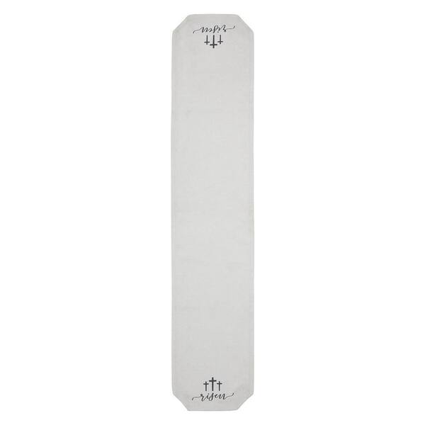 Risen 12 in. W x 60 in. L White Seasonal Crosses Polyester Table Runner