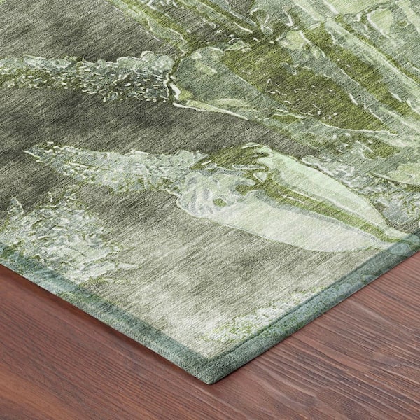 Chantille Machine Washable Indoor/Outdoor Abstract ACN2798 Green 2 ft. x 3 ft. Accent Rug