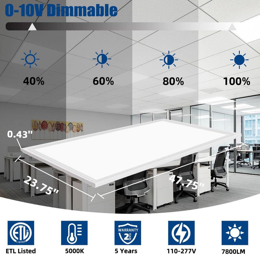 White Aluminum 2x4 LED Flat Panel Light Fixture