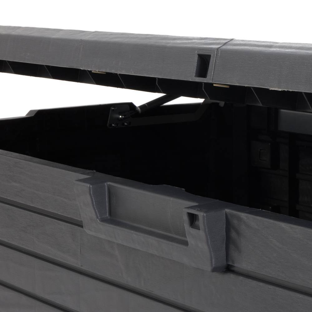 Toomax Florida Gray UV Resistant Lockable Deck Storage Box Bench, 145 Gal
