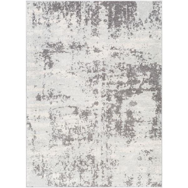 Livabliss Yamikani Gray 6 ft. 7 in. x 9 ft. Abstract Distressed Area Rug