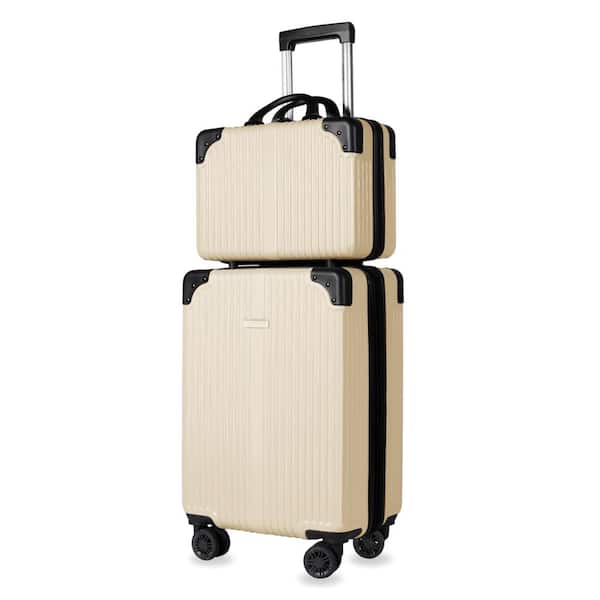 Tresor 2-Piece Cream Carry-On Weekender Expandable Spinner Luggage Set
