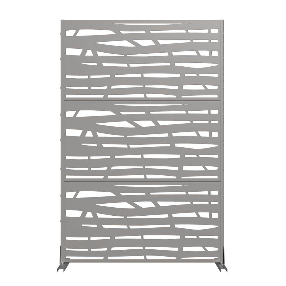 16 in. L x 72 in. H x 47 in. W Galvanized Metal Wall Sculptures Outdoor Privacy Screens Garden Fence in Gray price history on PriceWatchPro