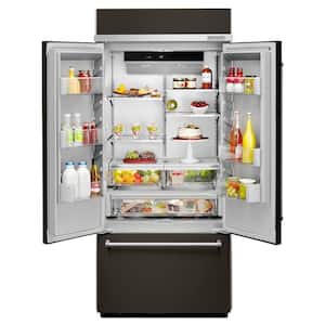 20.8 cu. ft. Built-In French Door Refrigerator in Black Stainless with Platinum Interior
