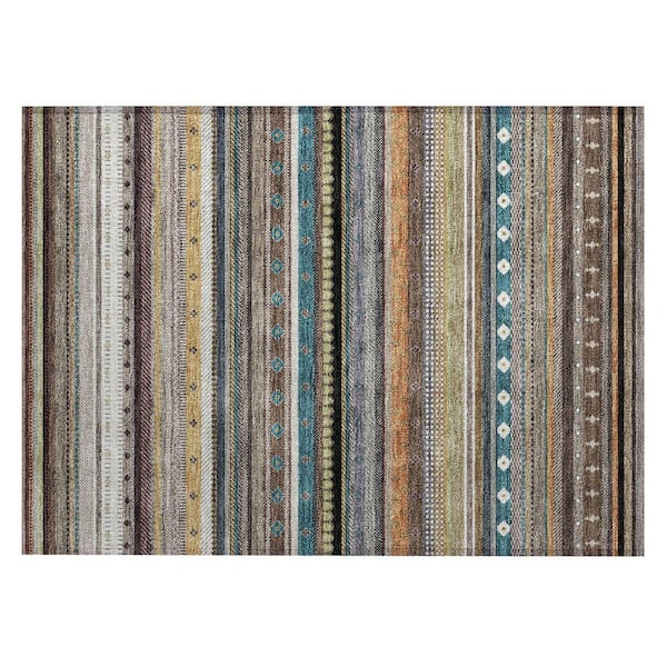 Chantille Machine Washable Indoor/Outdoor Abstract ACN2218 Brown 1 ft. 8 in. x 2 ft. 6 in. Accent Rug