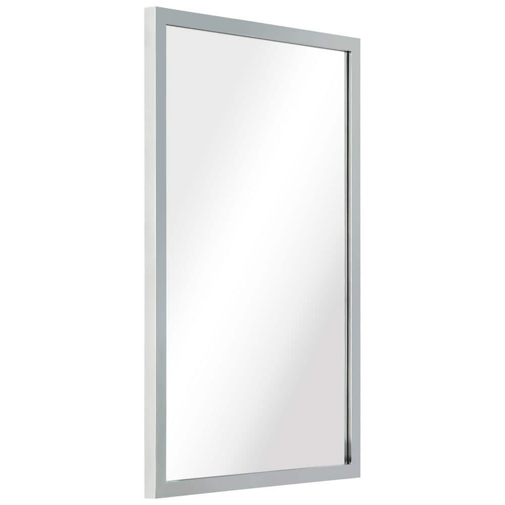 Contempo Polished Silver and Gold Stainless Steel 20" x 30" Wall Mirror