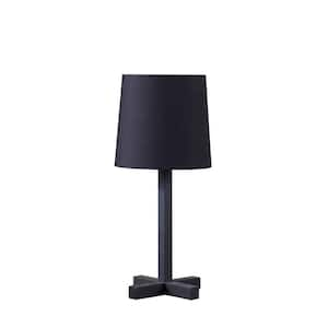 Cedar Hill 15 in. Black Desk lamp with Charging Outlet and USB Port Fabric  Shade 411008 - The Home Depot