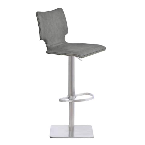 Armen Living 43 in. Sydney Grey Adjustable Bar Stool