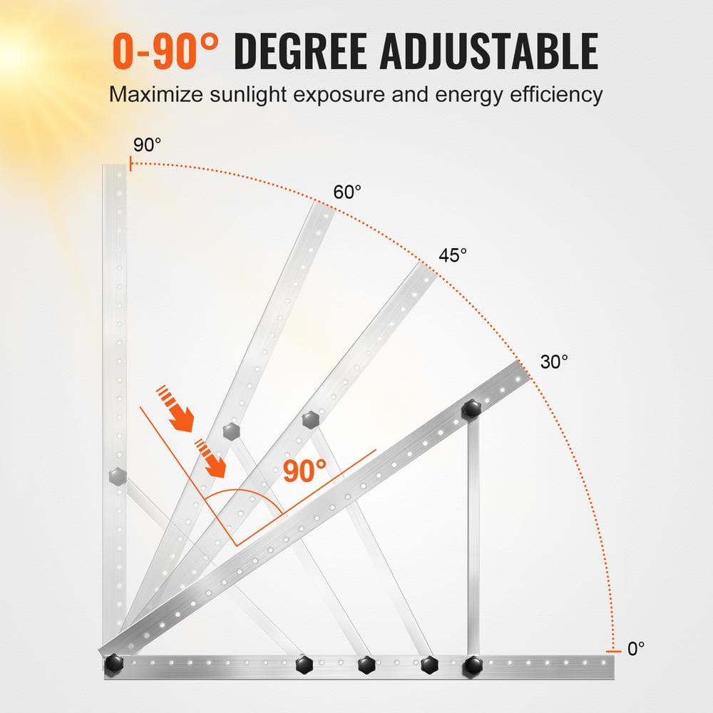 45-Inch Adjustable Aluminum Solar Panel Mount Brackets