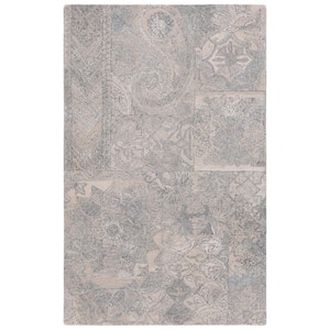 Abstract Beige/Gray 3 ft. x 5 ft. Abstract Geometric Area Rug
