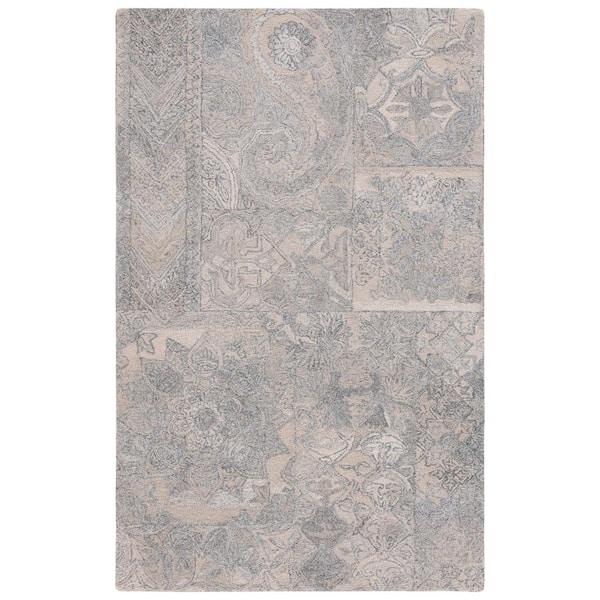SAFAVIEH Abstract Beige/Gray 3 ft. x 5 ft. Abstract Geometric Area Rug