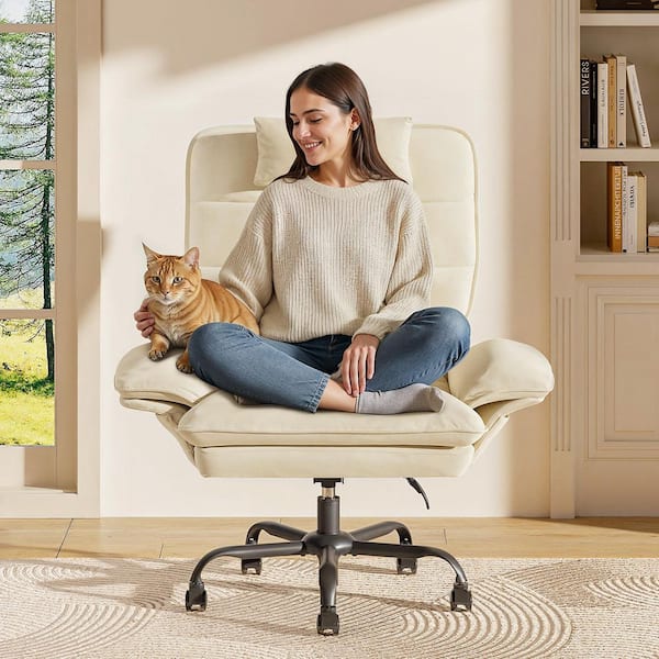 HS200 専用　Arizona freedom ヘッド Bestier Velvet Seat High-Back Ergonomic Office Chair in Beige with
