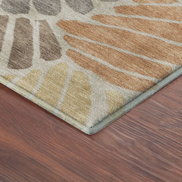 Mayfield Premium Machine Washable Abstract AMF2384 Copper 9 ft. x 12 ft. Area Rug