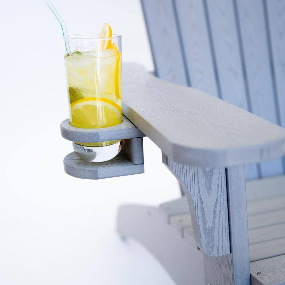 Gray All-Weather Recycled Plastic Adirondack Chair Set with Arms