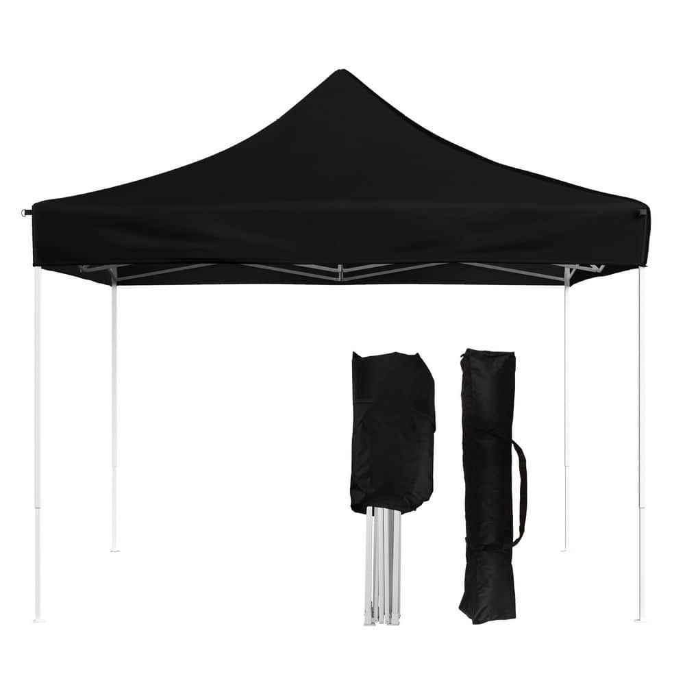 Stalwart 10 ft. x 10 ft. Black Pop Up Canopy Tent - UPF30 Beach