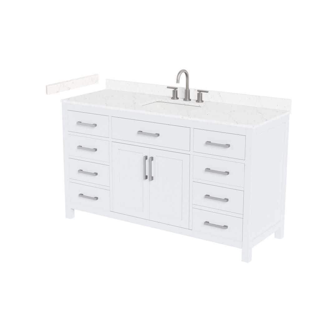 Beckett 60 in. Single Freestanding White Bath Vanity with Top price history on PriceWatchPro