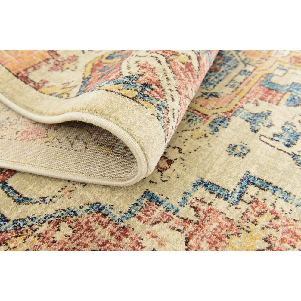 Oslo Beige and Multicolor Rectangular Synthetic Area Rug