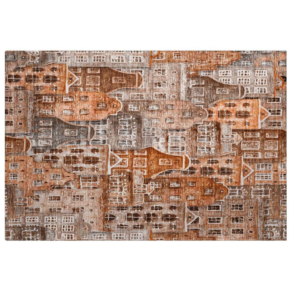 Dream Shag Premium Machine Washable Abstract ADS600 Paprika 3 ft. x 4 ft. Area Rug price history on PriceWatchPro