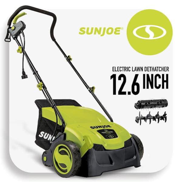 Sun Joe 13 in. 12 Amp Electric Scarifier + Lawn Dethatcher with Collection Bag