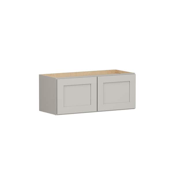 SIMPLY WOODMARK PRO Shaker Full Overlay 30 in. W x 12 in. D x 12 in. H Plywood Assembled Wall Kitchen Cabinet in Stone Gray