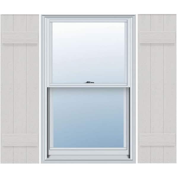 Ekena Millwork Timberthane 16.125 in. W x 39 in. H Joined Three Board Straight Top Polyurethane Board and Batten Shutters
