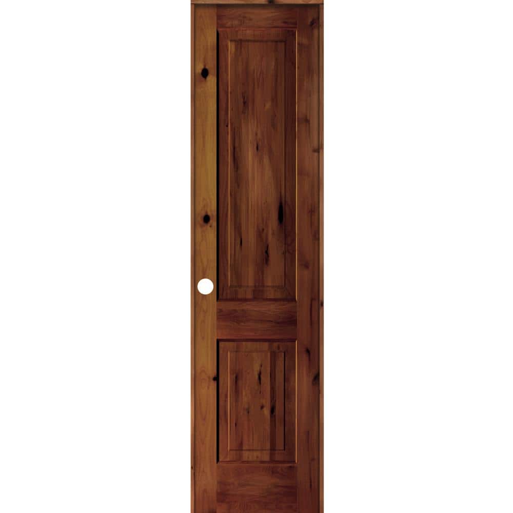 Krosswood Doors 24 in. x 96 in. Rustic Knotty Alder 2-Panel Right Hand ...