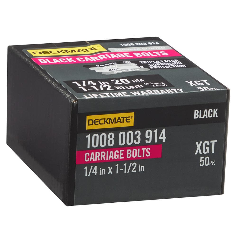 DECKMATE 1/4 in. -20 x 1-1/2 in. Black Deck Exterior Carriage Bolt